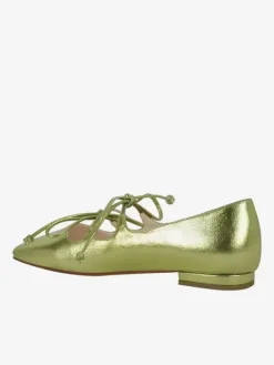 Women's Buckle Square Toe PU Leather Ballet Flats In