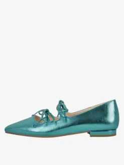 Women's Buckle Square Toe PU Leather Ballet Flats In