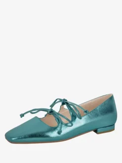 Women's Buckle Square Toe PU Leather Ballet Flats In