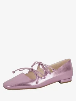 Women's Buckle Square Toe PU Leather Ballet Flats In