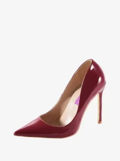 Women's Burgundy High Heels Pointed Toe Stiletto Heel Pumps