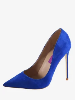Womens Burgundy Suede Pointed Toe Basic Pumps Stiletto Heels Dress Shoes
