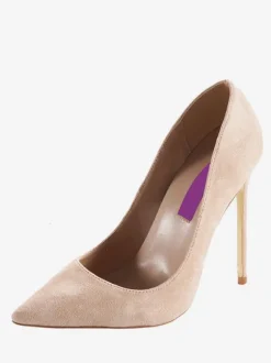 Womens Burgundy Suede Pointed Toe Basic Pumps Stiletto Heels Dress Shoes