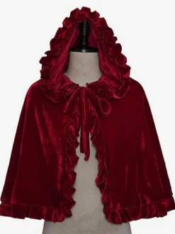 Women's Christmas Accessory Black Polyester Fiber Cloak Polyester Halloween Holidays Costumes