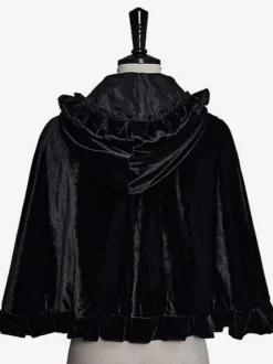 Women's Christmas Accessory Black Polyester Fiber Cloak Polyester Halloween Holidays Costumes