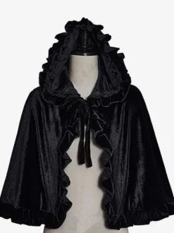 Women's Christmas Accessory Black Polyester Fiber Cloak Polyester Halloween Holidays Costumes