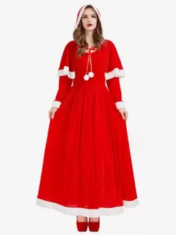 Women's Christmas Green Dress Cloak Polyester Christmas Holidays Costumes
