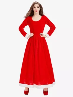 Women's Christmas Green Dress Cloak Polyester Christmas Holidays Costumes