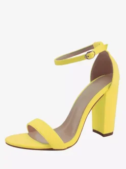 Women's Chunky Heel Ankle Strap Sandals Prom Shoes Suede Homecoming Shoes