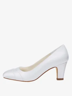 Women's Chunky Heel Bridal Shoes Round Toe Pumps