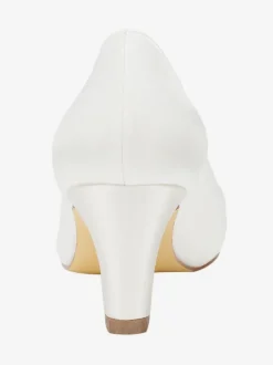 Women's Chunky Heel Bridal Shoes Round Toe Pumps