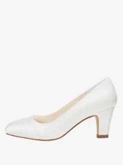 Women's Chunky Heel Bridal Shoes Round Toe Pumps