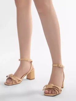 Women's Chunky Heel Sandals Bow Open Toe Ankle Strap Sandal Shoes