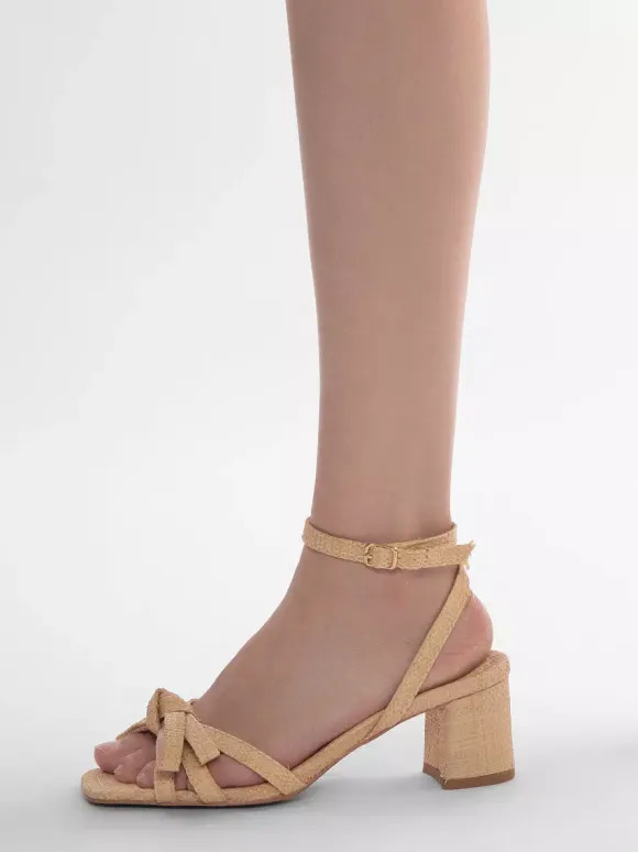 Women's Chunky Heel Sandals Bow Open Toe Ankle Strap Sandal Shoes