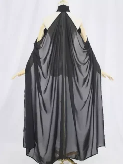 Womens Cloak Cape Steampunk Feather Collar Witch Cape Solid Wedding Chiffon Cape Bridal Veil Cloak Halter Long Cape