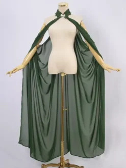 Womens Cloak Cape Steampunk Feather Collar Witch Cape Solid Wedding Chiffon Cape Bridal Veil Cloak Halter Long Cape
