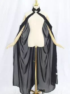 Womens Cloak Cape Steampunk Feather Collar Witch Cape Solid Wedding Chiffon Cape Bridal Veil Cloak Halter Long Cape