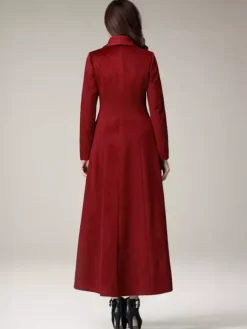 Women's Coat Warm Winter A-line Lapel Full Length Maxi Woolen Coat 2026