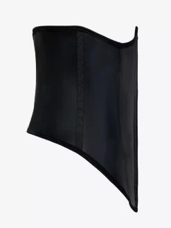 Womens Corset Black Strapless Front Button Shapewear