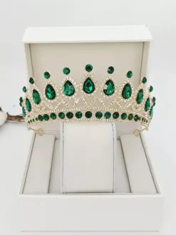 Womens Crown Tiaras Vintage Jewelry Alloy Crystal Synthetic Gemstones Headwear