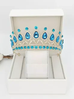 Womens Crown Tiaras Vintage Jewelry Alloy Crystal Synthetic Gemstones Headwear