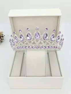 Womens Crown Tiaras Vintage Jewelry Alloy Crystal Synthetic Gemstones Headwear