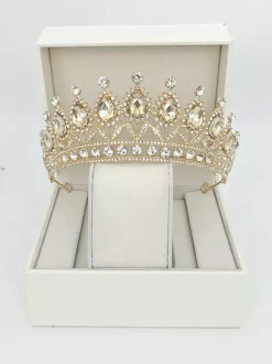 Womens Crown Tiaras Vintage Jewelry Alloy Crystal Synthetic Gemstones Headwear