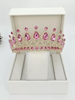 Womens Crown Tiaras Vintage Jewelry Alloy Crystal Synthetic Gemstones Headwear
