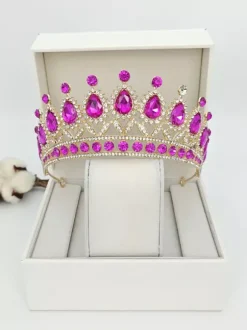 Womens Crown Tiaras Vintage Jewelry Alloy Crystal Synthetic Gemstones Headwear