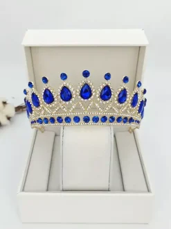 Womens Crown Tiaras Vintage Jewelry Alloy Crystal Synthetic Gemstones Headwear