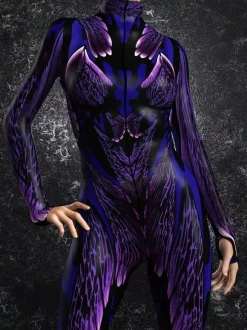 Women's Cyberpunk Zentai Bodysuit Burning Man Futuristic Exo-Suit Long Sleeves Catsuits