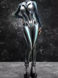 Women's Cyberpunk Zentai Bodysuit Burning Man Futuristic Exo-Suit Long Sleeves Catsuits