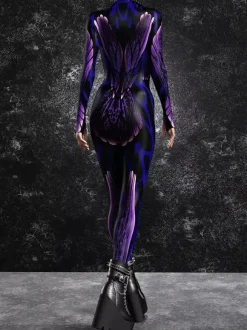 Women's Cyberpunk Zentai Bodysuit Burning Man Futuristic Exo-Suit Long Sleeves Catsuits