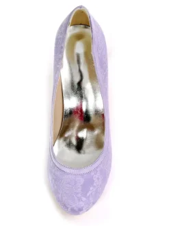 Women's Embroidered Platform Bridal Heels
