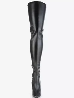 Women Sexy Boots Pointed Toe Zipper Sequins Stiletto Heel Rave Club Black Thigh High Boots