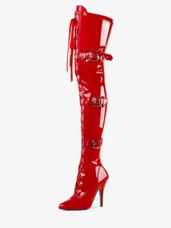 Women Sexy Boots Pointed Toe Zipper Sequins Stiletto Heel Rave Club Black Silver Thigh High Boots