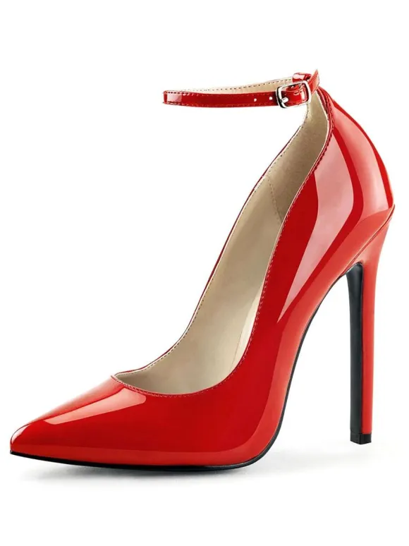 Women Sexy High Heels Ankle Strap Black Pointed Toe Sequins Sexy Pump Shoes