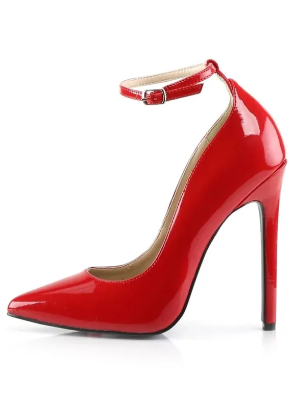 Women Sexy High Heels Ankle Strap Black Pointed Toe Sequins Sexy Pump Shoes
