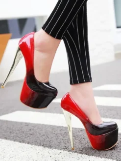 Women Sexy High Heels Green Round Toe Sexy Shoes