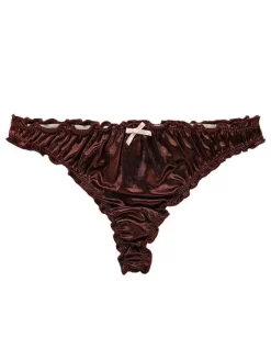 Women Sexy Panties Pink Gold 1 Piece Nylon Underwear Bows Lingerie