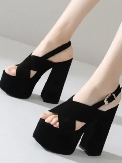 Women Sexy Sandals Uede Leather Open Toe 2