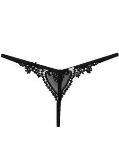 Women Sexy Thong Lace Heart Nylon Sheer T Back