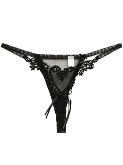 Women Sexy Thong Lace Nylon Hearts T Back