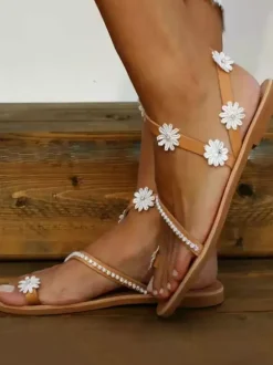 Women's Flower Flat Beach Wedding Boho Wedding Sandals