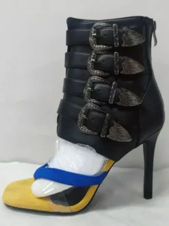 Women's Gladiator Sandals Flip Flop Rhinestones Buckle Detail High Heel Sandals