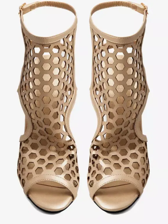 Women's Gladiator Sandals Women's Peep Toe Cut Out Buckle Detail Sandal Shoes