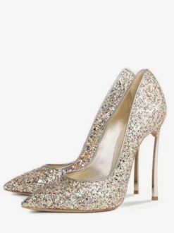Women's Glitter High Heel Pumps Evening Heels Prom Shoes