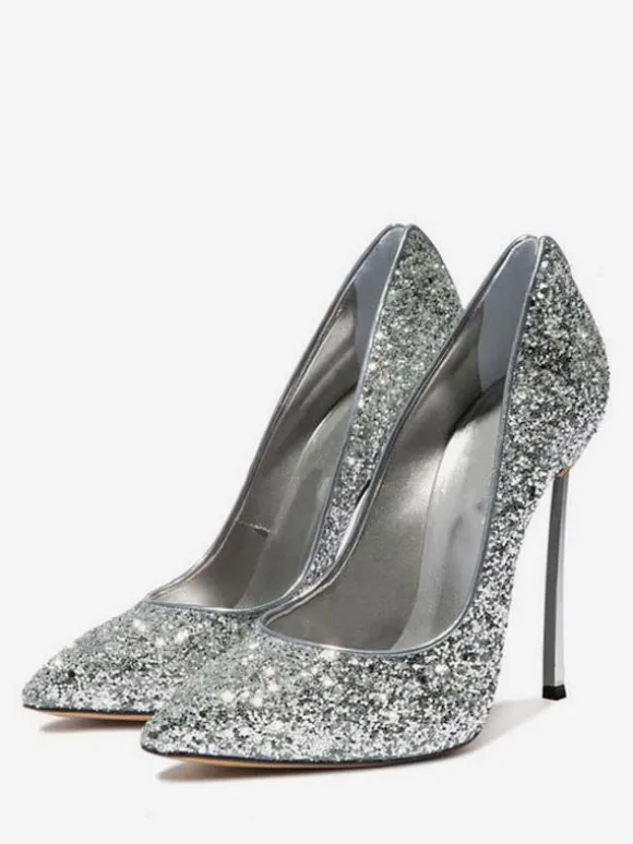 Women's Glitter High Heel Pumps Evening Heels Prom Shoes