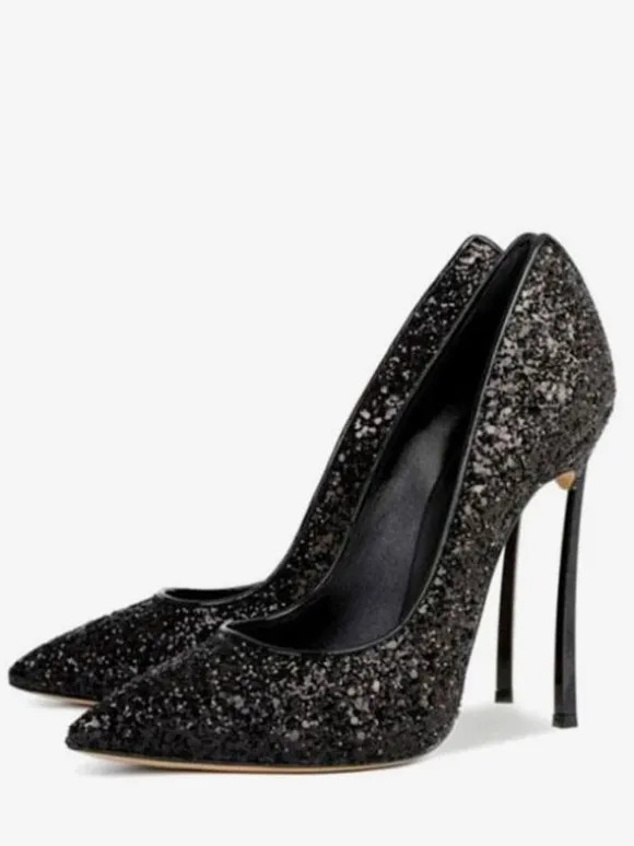 Women's Glitter High Heel Pumps Evening Heels Prom Shoes