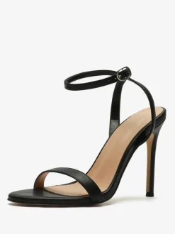 Women's Heeled Sandals Black Open Toe Stiletto Heel Sandal Shoes